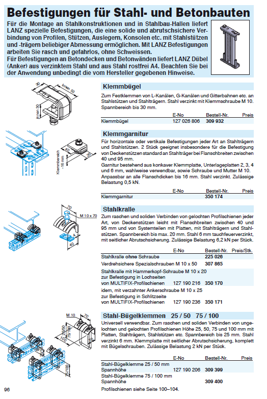 Cover - Lanz Montagematerial-Befestigungen