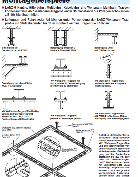 LANZ Weitspannbahnen – Weitspann Tragprofile