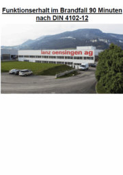 LANZ Brandschutz - Funktionserhalt im Brandfall 90 Minuten nach DIN 4102-12