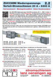 LANZ Stromschienen-Systeme - Zucchini Niederspannung Verteil-Stromschienen 20-6300A by Lanz Katalog 2.2